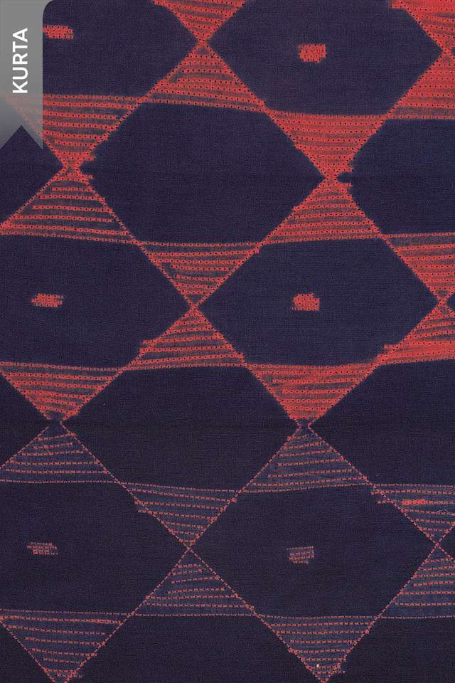 Blue Pure Cotton Ajrakh Unstitched Suit Set thumbnail image number null