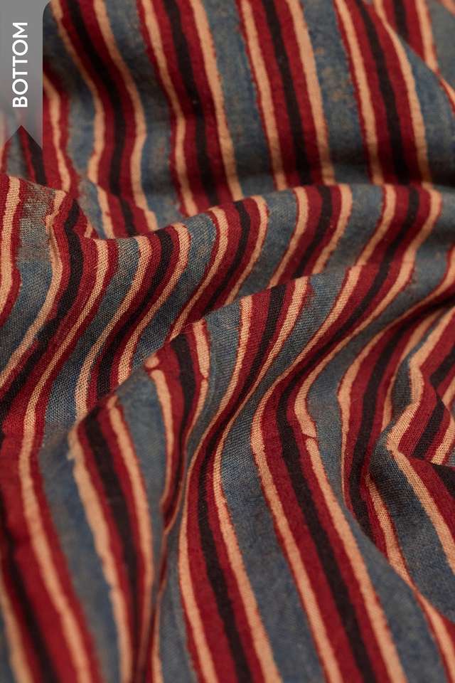 Dark Red Pure Cotton Ajrakh Unstitched Suit Set thumbnail image number null