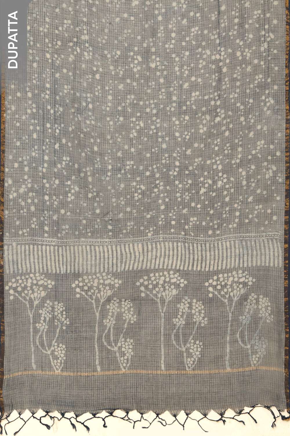 Blue Pure Cotton Dabu Block Printed Unstitched Suit Set image number null