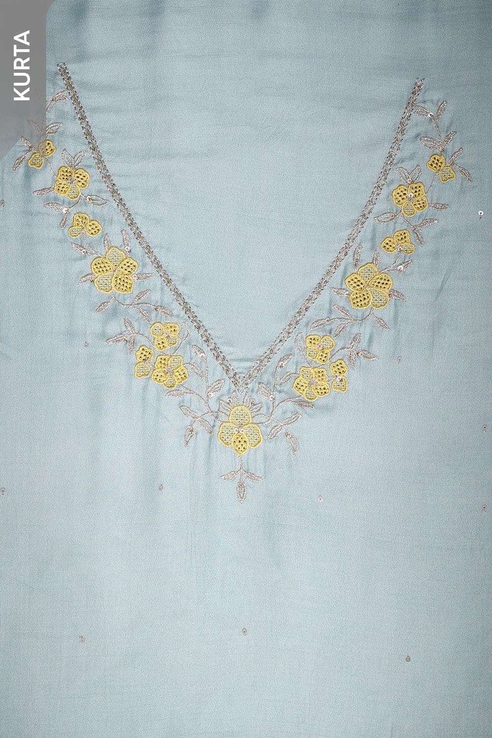 Light Blue Pure Viscose Embroidered Unstitched Suit Set image number null