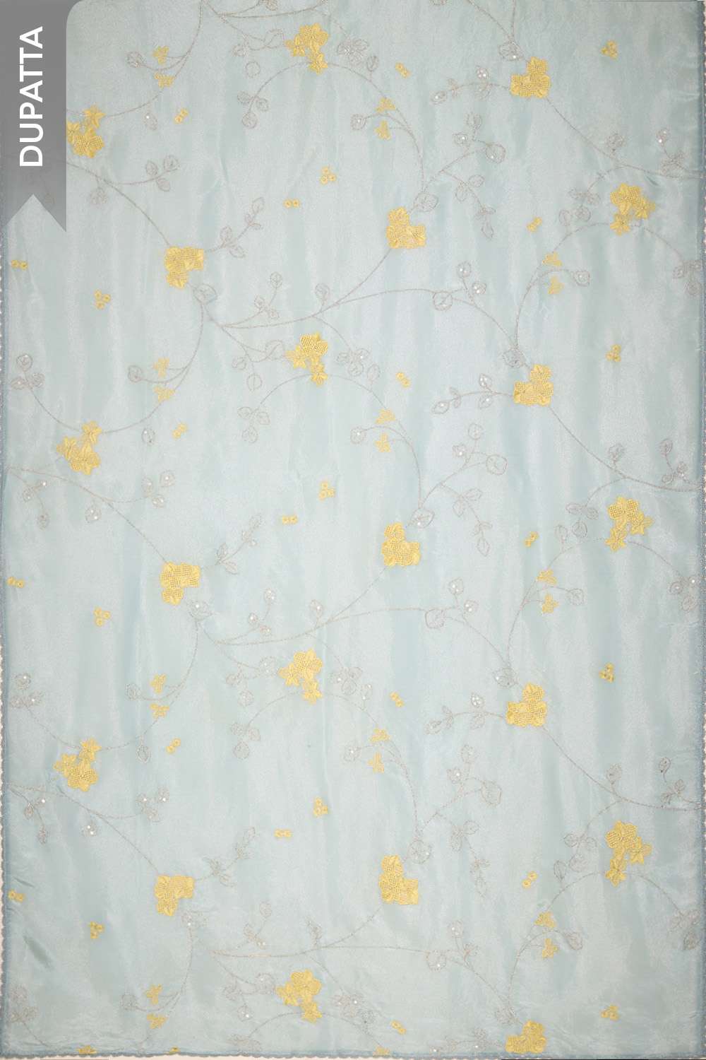 Light Blue Pure Viscose Embroidered Unstitched Suit Set image number null