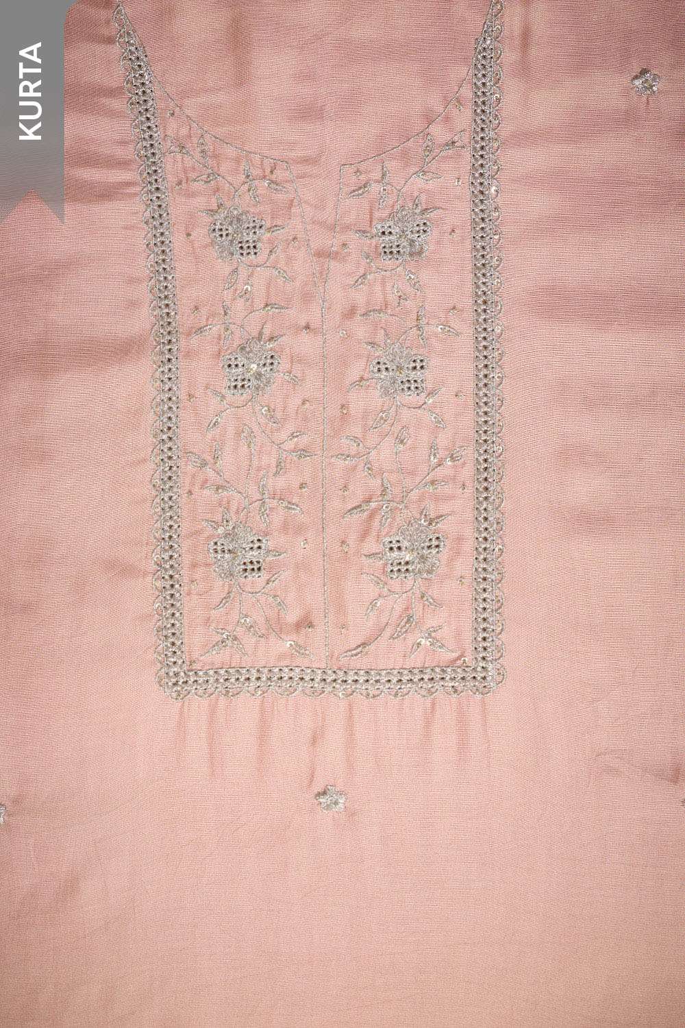 Light Pink Pure Viscose Embroidered Unstitched Suit Set image number null