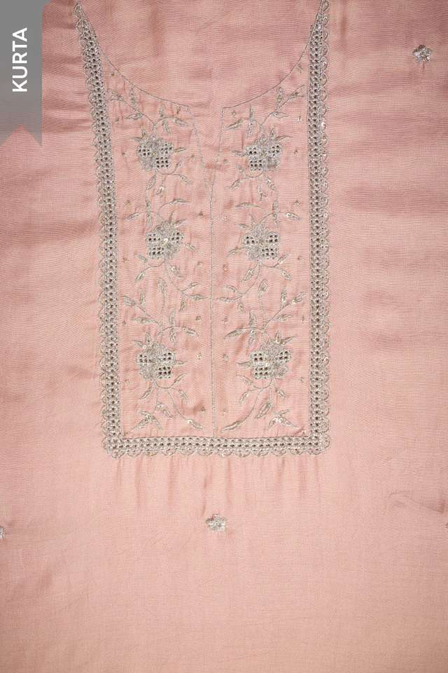 Light Pink Pure Viscose Embroidered Unstitched Suit Set thumbnail image number null