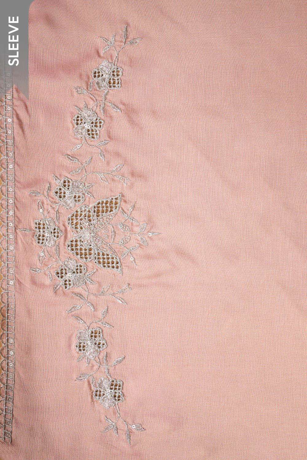 Light Pink Pure Viscose Embroidered Unstitched Suit Set image number null