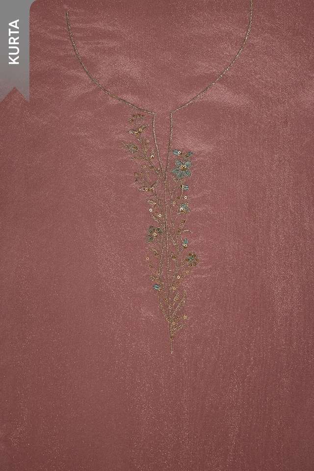 Violet Viscose Tissue Embroidered Unstitched Suit Set thumbnail image number null