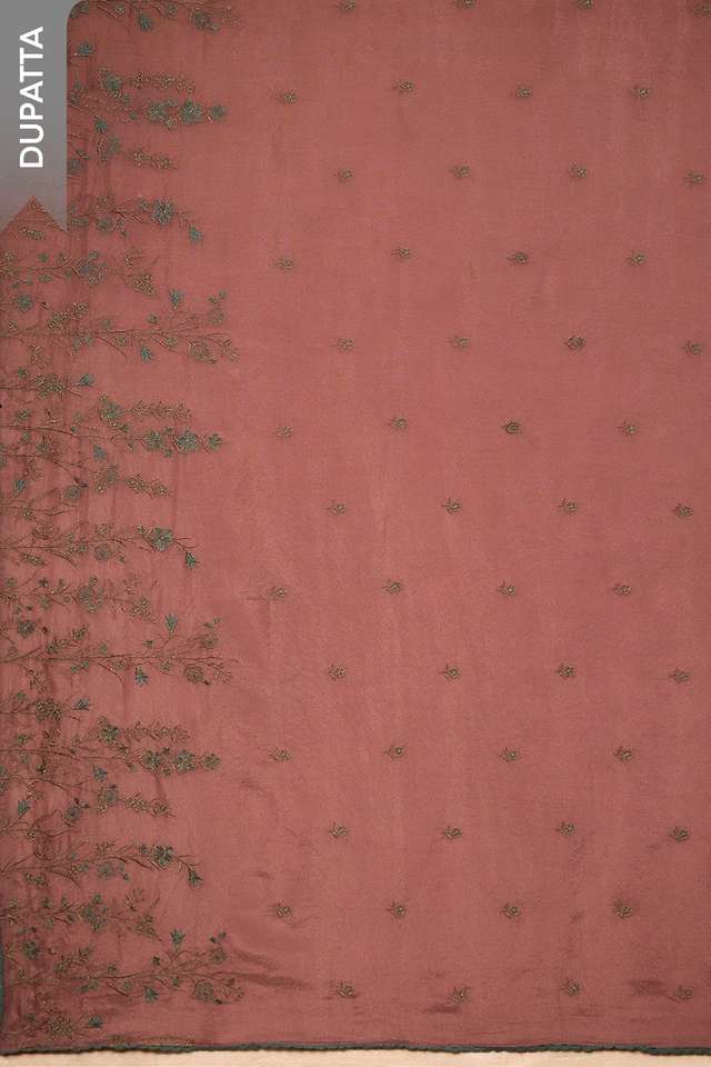 Violet Viscose Tissue Embroidered Unstitched Suit Set thumbnail image number null