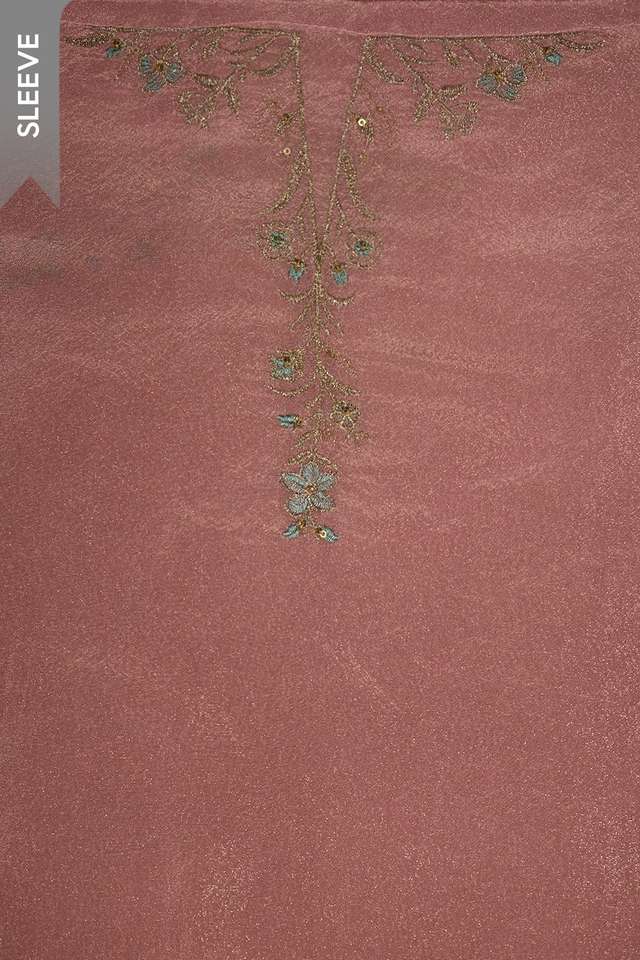 Violet Viscose Tissue Embroidered Unstitched Suit Set thumbnail image number null