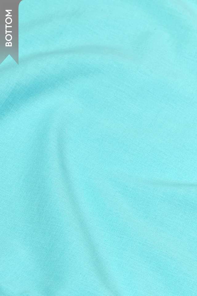 Light Blue Pure Cotton Screen Printed Unstitched Suit Set thumbnail image number null