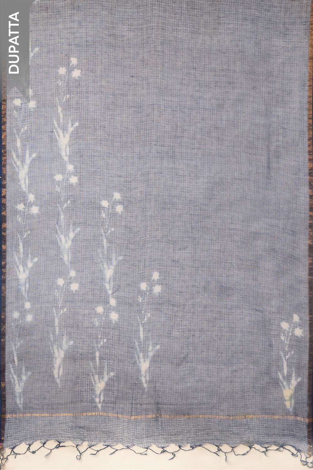 Blue Pure Cotton Embroidered Unstitched Suit Set image number null