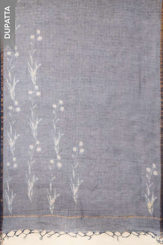 Blue Pure Cotton Embroidered Unstitched Suit Set thumbnail image number null