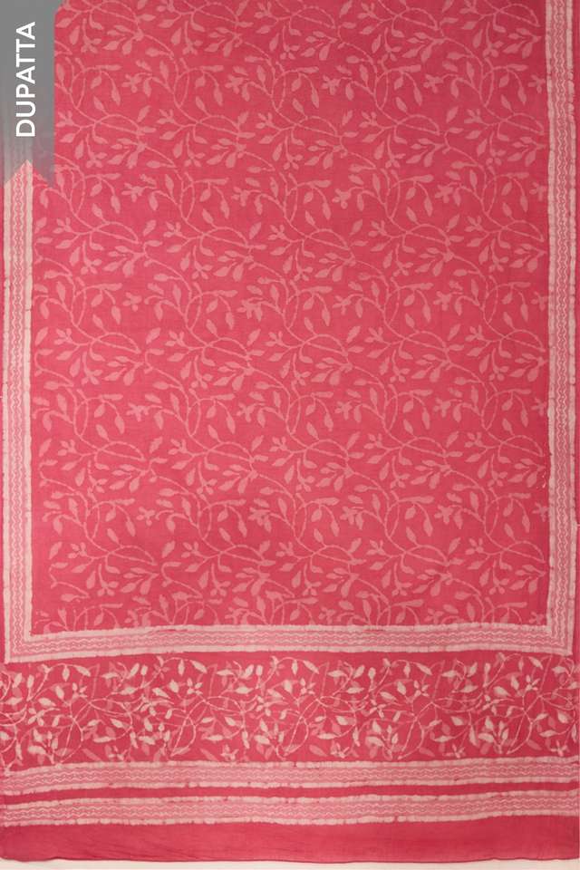 Pink Pure Cotton Dabu Block Printed Unstitched Suit Set thumbnail image number null