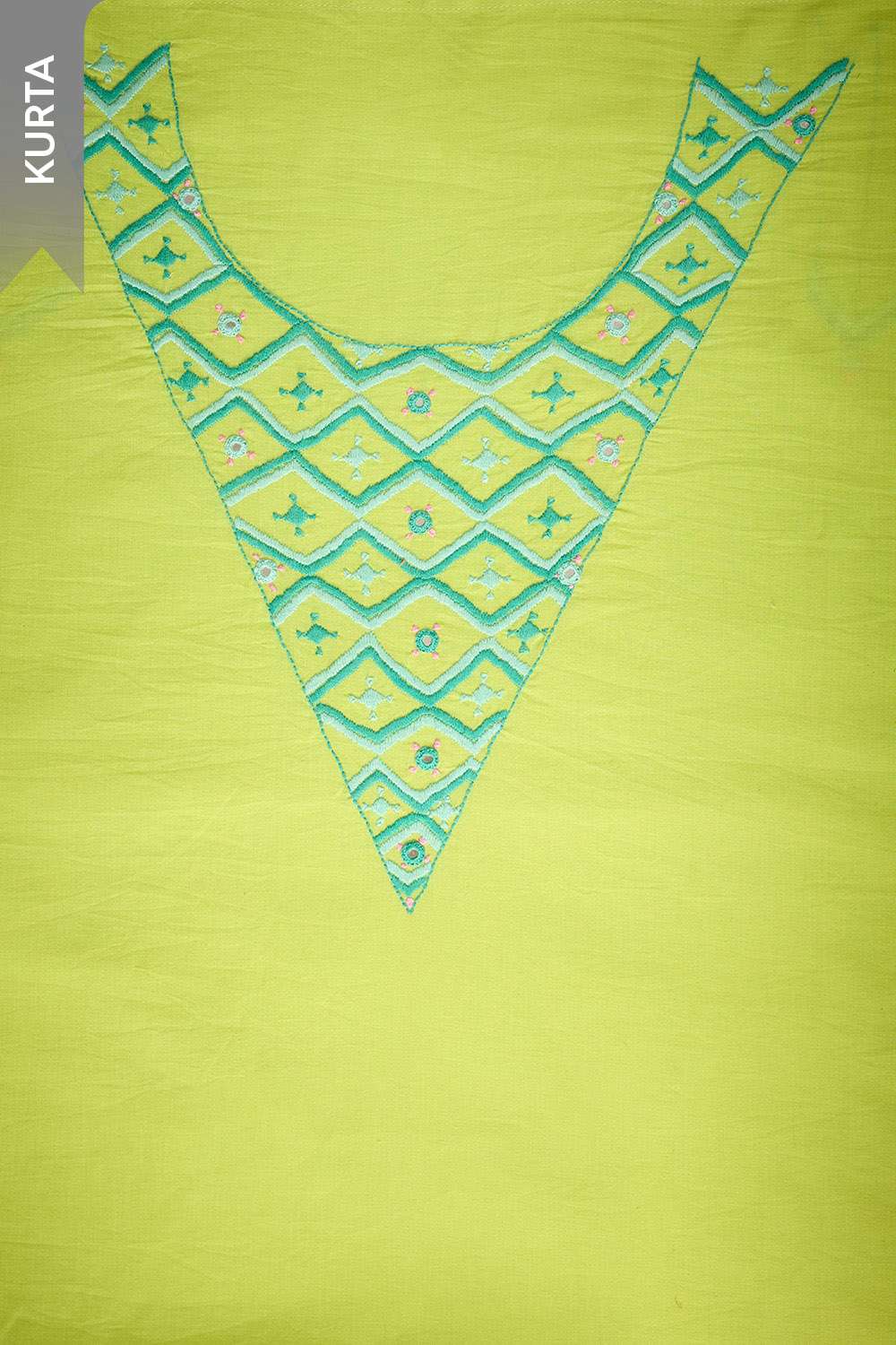Light Green Pure Cotton Embroidered Unstitched Suit Set image number null