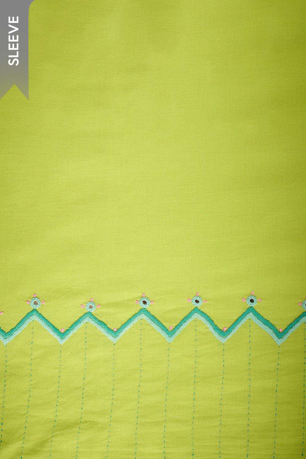 Light Green Pure Cotton Embroidered Unstitched Suit Set image number null