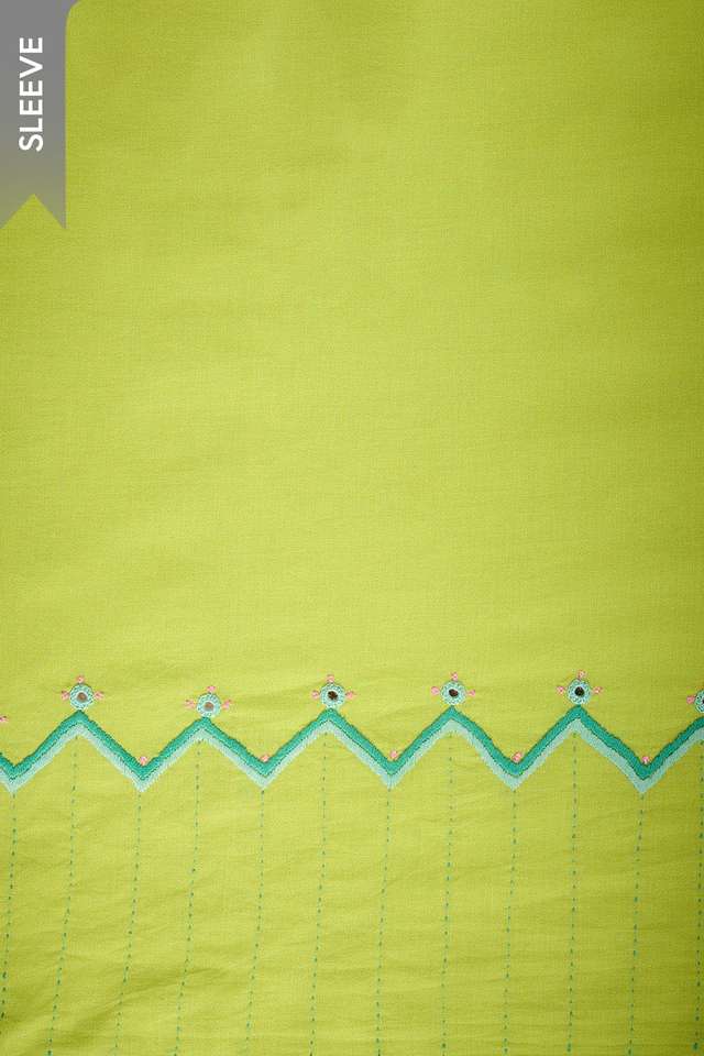 Light Green Pure Cotton Embroidered Unstitched Suit Set thumbnail image number null
