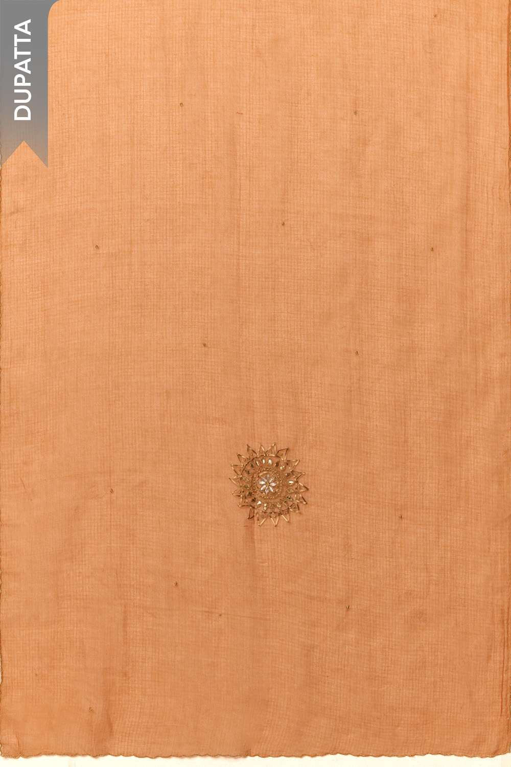 Red Pure Silk Cotton Gotta Patti Embroidered Unstitched Suit Set image number null