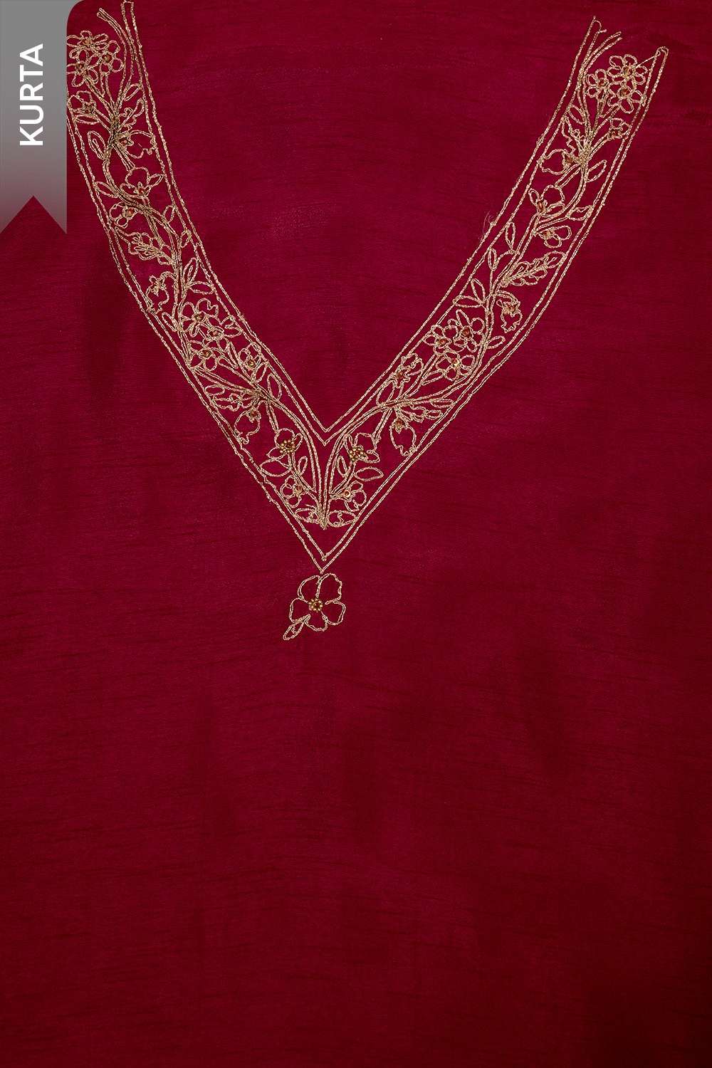 Dark Pink Pure Viscose Embroidered Unstitched Suit Set image number null