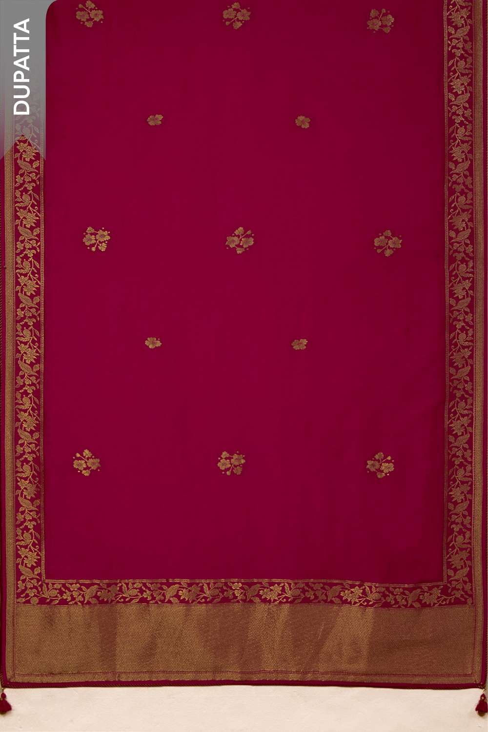 Dark Pink Pure Viscose Embroidered Unstitched Suit Set image number null
