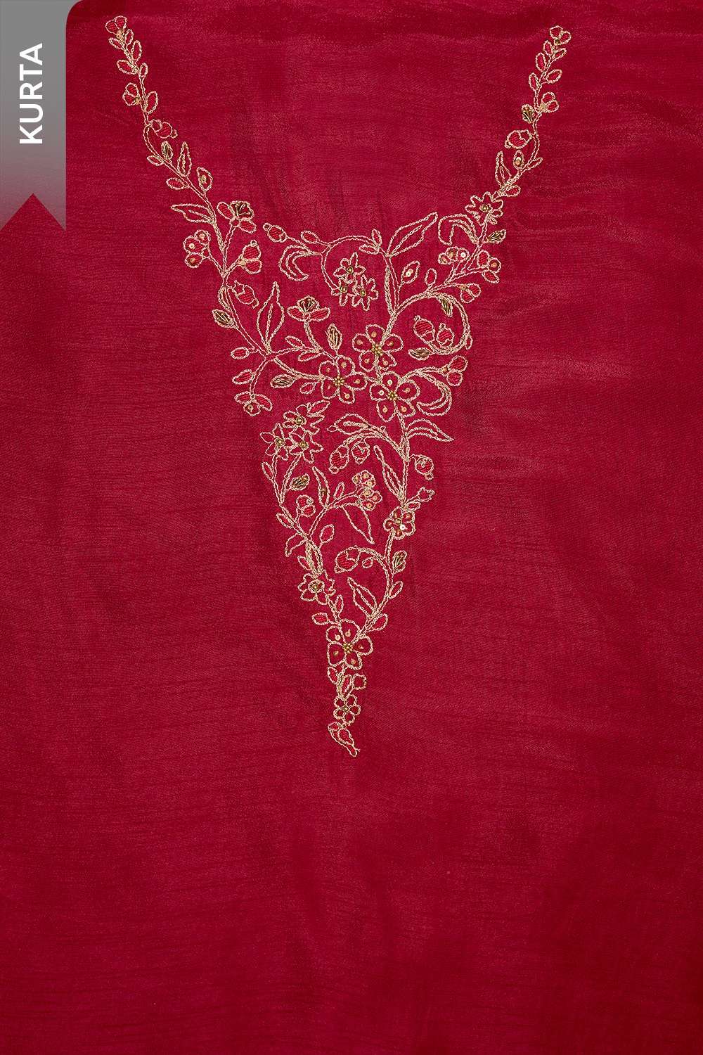Dark Pink Pure Viscose Embroidered Unstitched Suit Set image number null