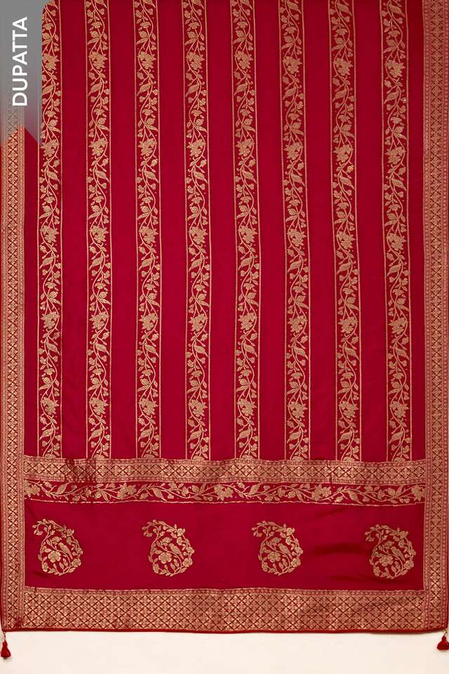 Dark Pink Pure Viscose Embroidered Unstitched Suit Set thumbnail image number null