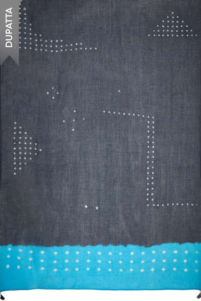 Dark Blue Pure Cotton Embroidered Unstitched Suit Set thumbnail image number null