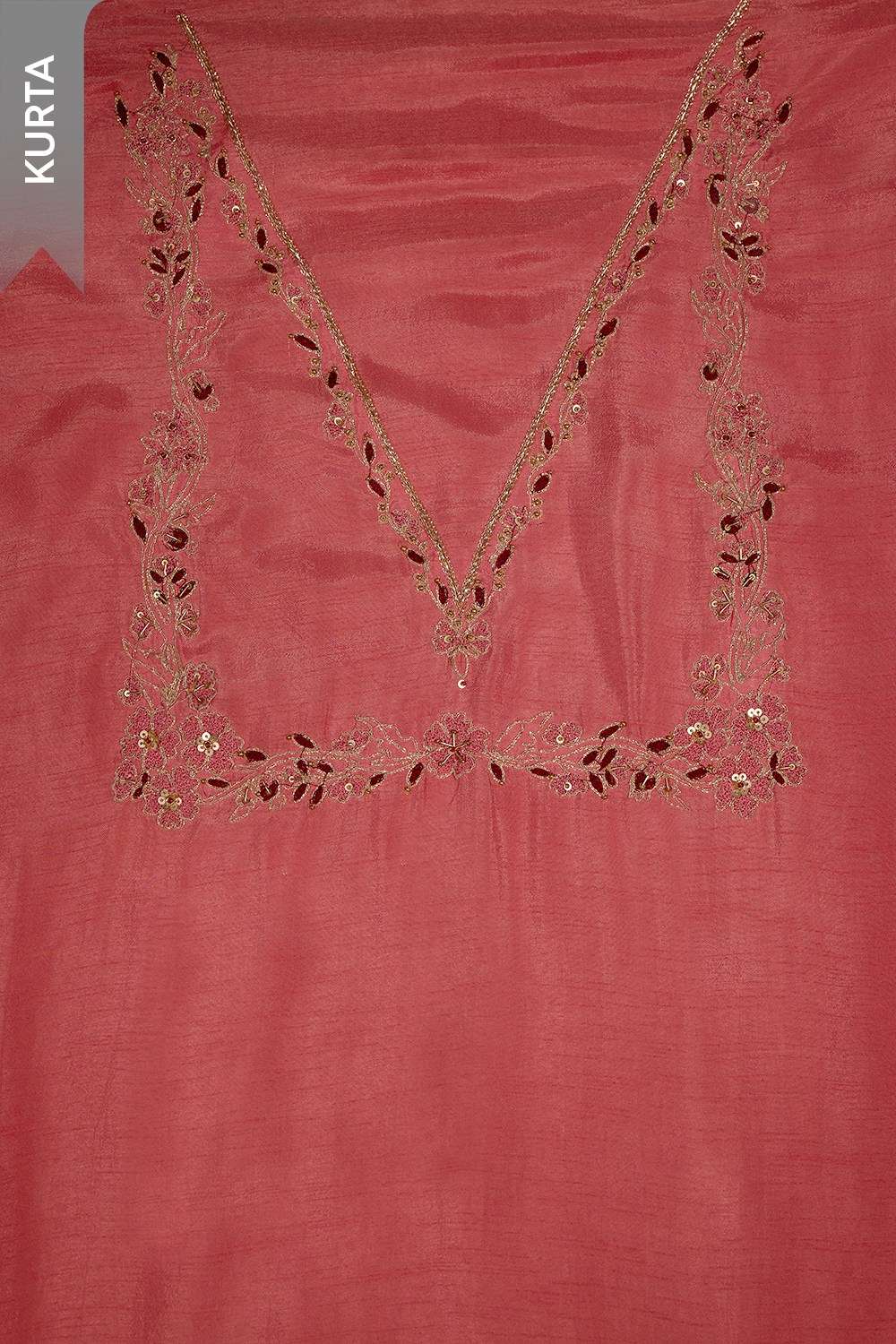 Pink Pure Viscose Embroidered Unstitched Suit Set image number null