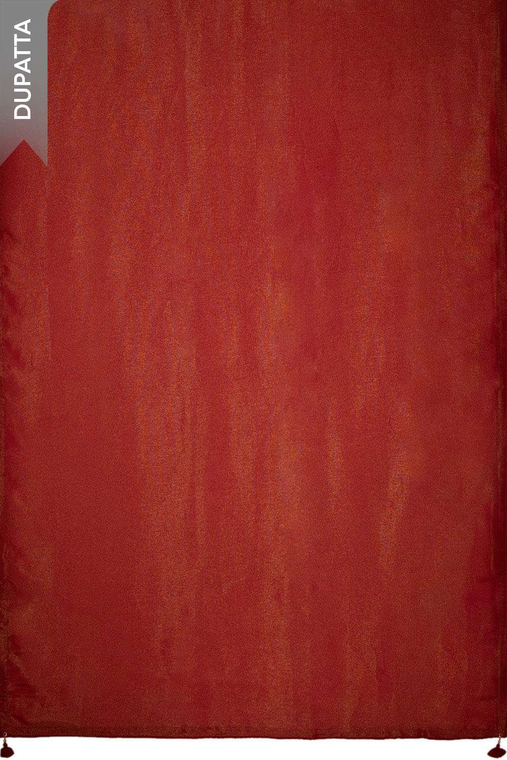 Red Viscose Tissue Gota Patti Emroidered Unstitched Suit Set image number null