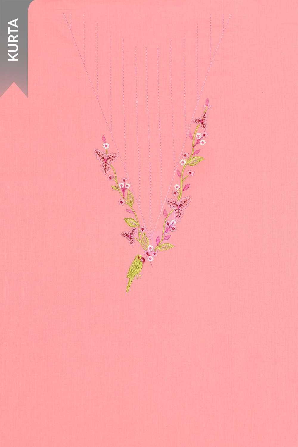Light Pink Pure Cotton Embroidered Unstitched Suit Set image number null
