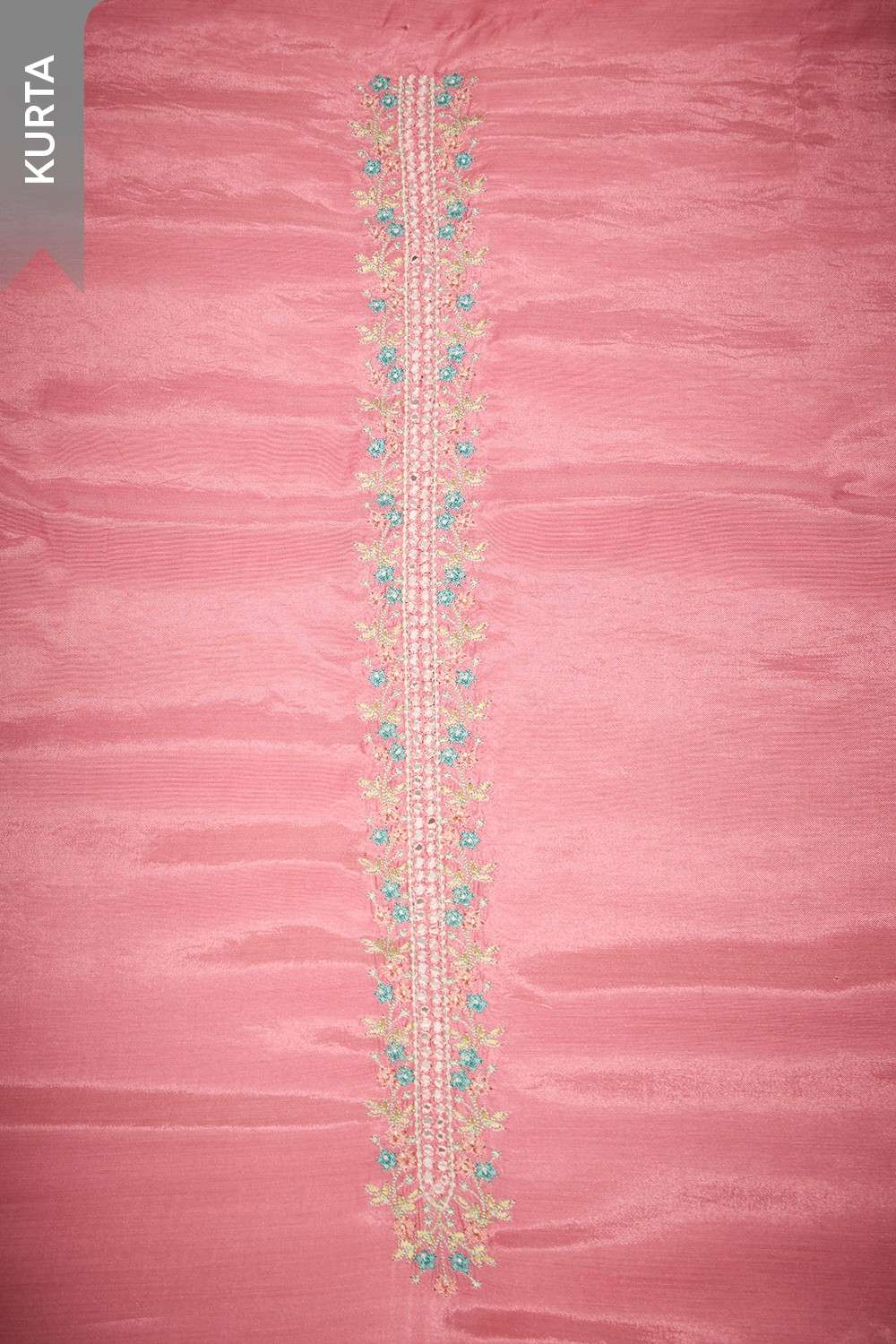 Pink Viscose Embroidered Unstitched Suit Set image number null