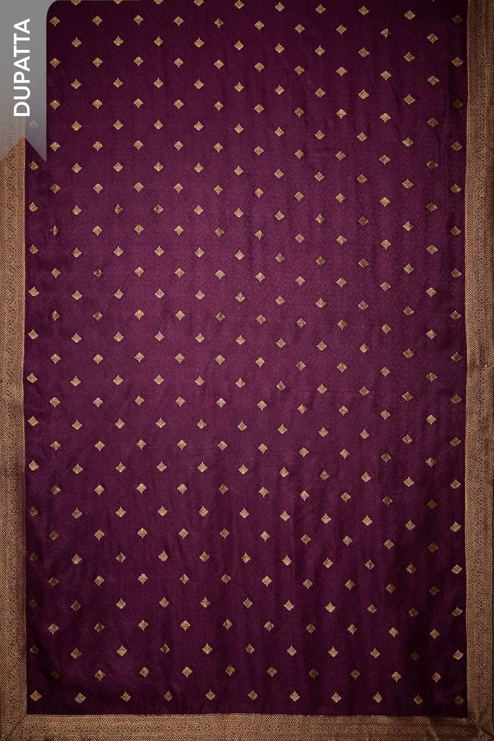 Dark Violet Viscose Brocade Unstitched Suit Set image number null