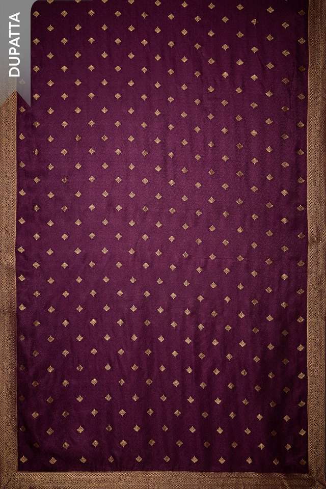 Dark Violet Viscose Brocade Unstitched Suit Set thumbnail image number null