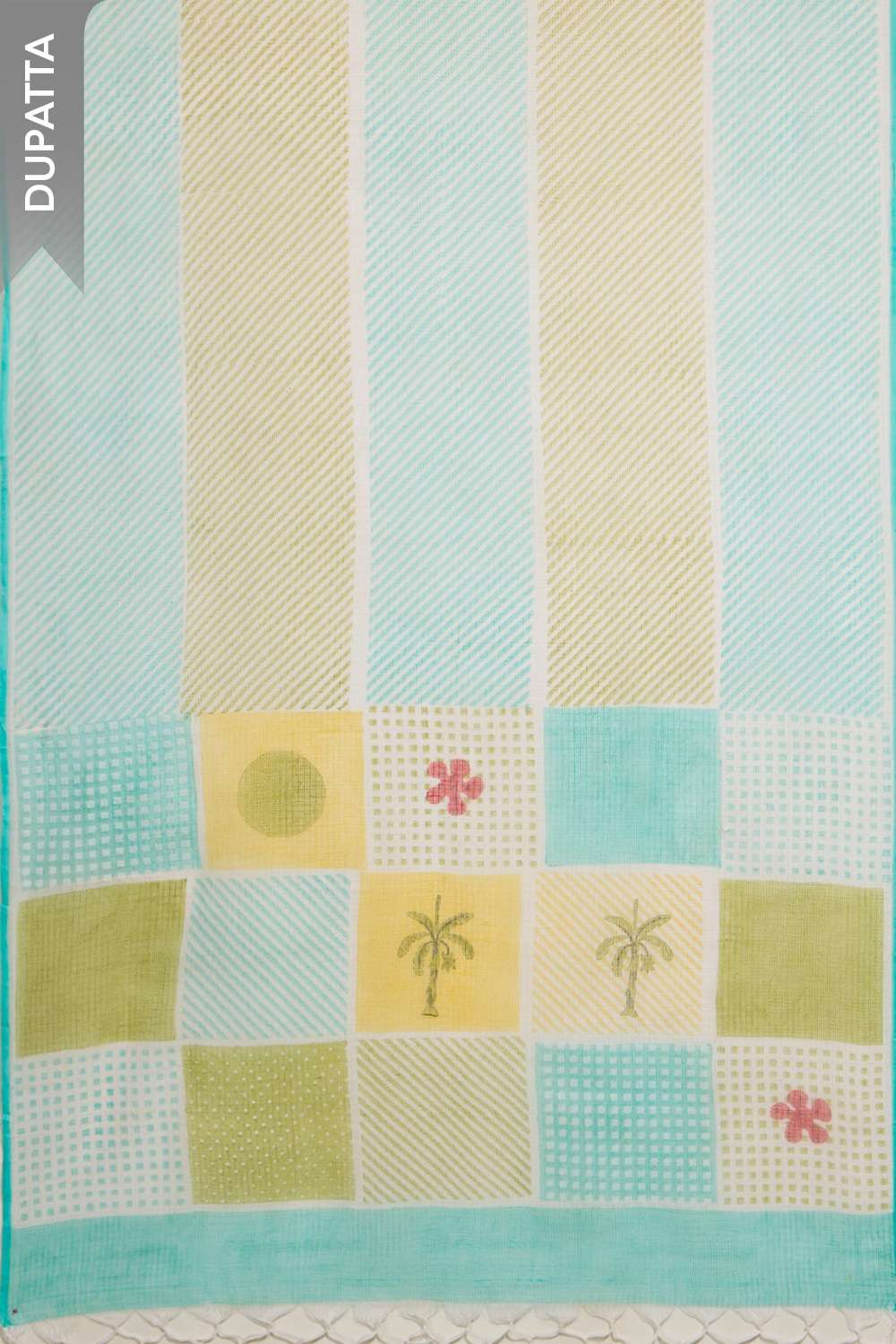 Light Blue Pure Cotton Embroidered Unstitched Suit Set image number null