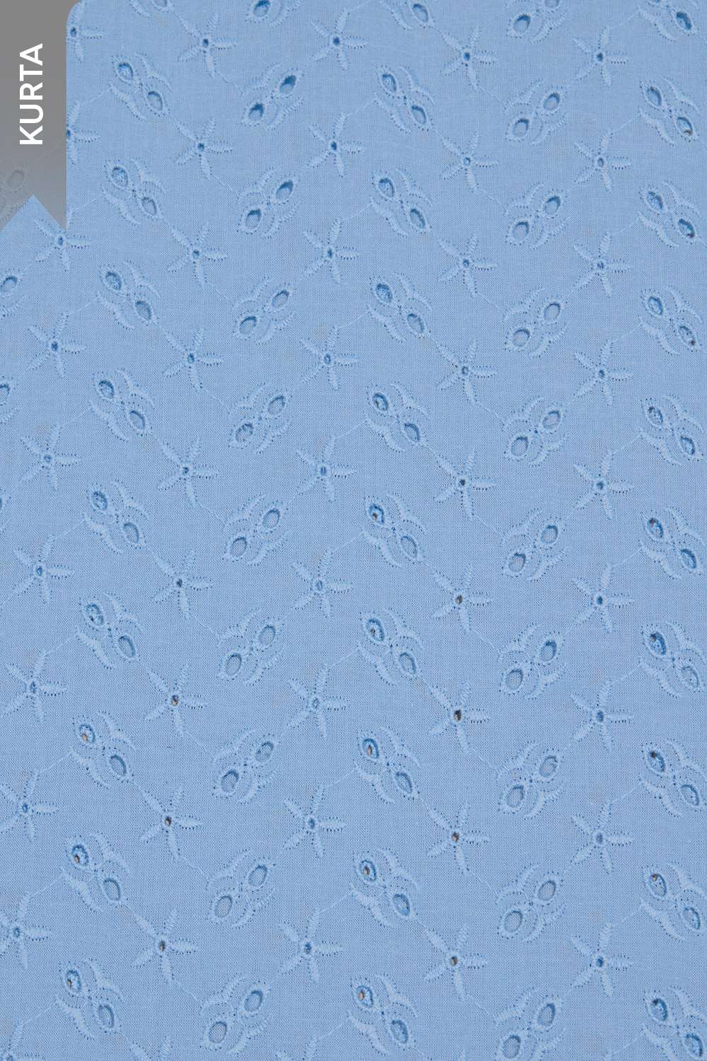 Light Blue Pure Cotton Embroidered Unstitched Suit Set image number null