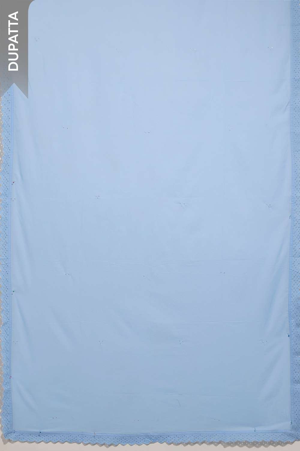 Light Blue Pure Cotton Embroidered Unstitched Suit Set image number null