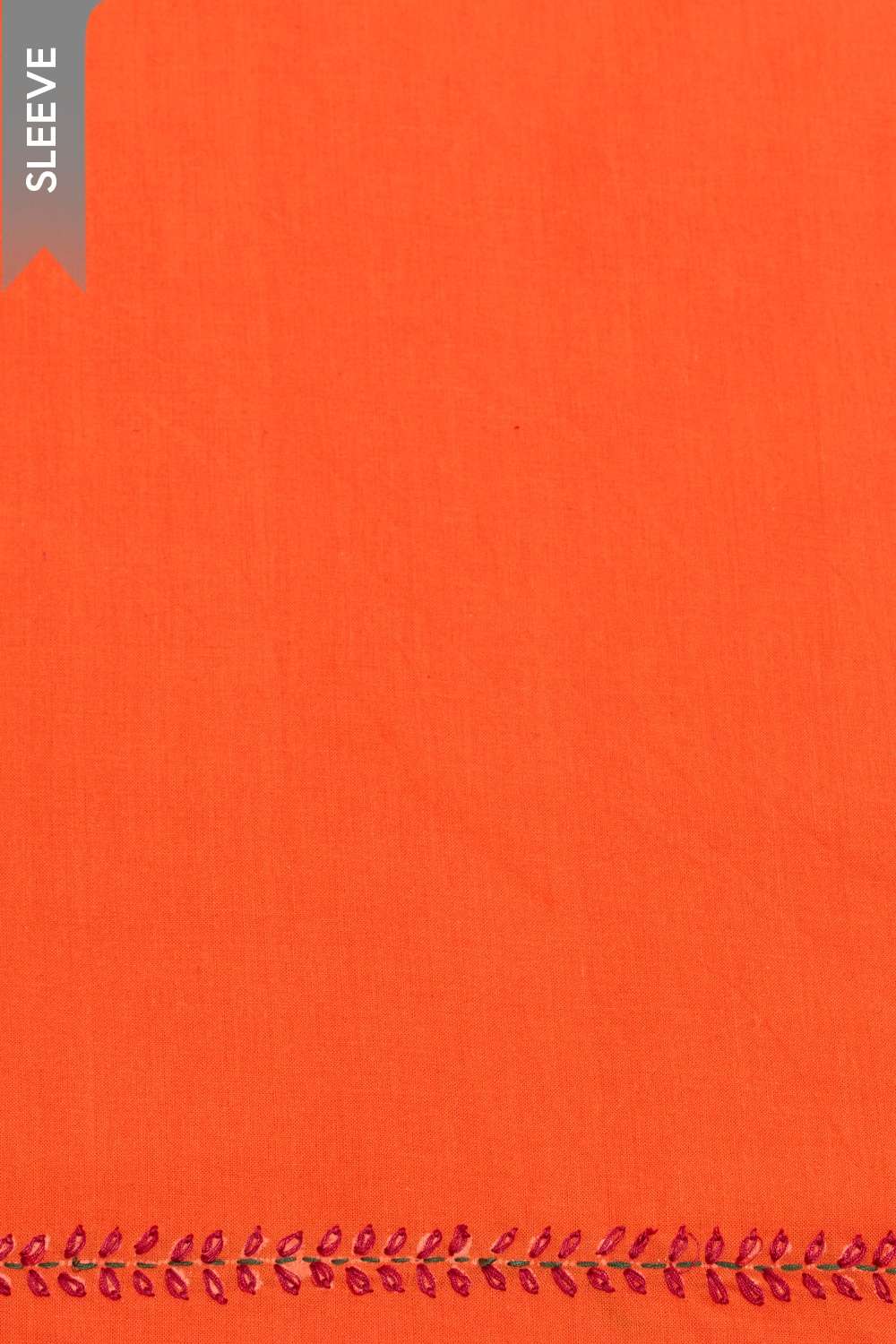 Orange Pure Cotton Embroidered Unstitched Suit Set image number null