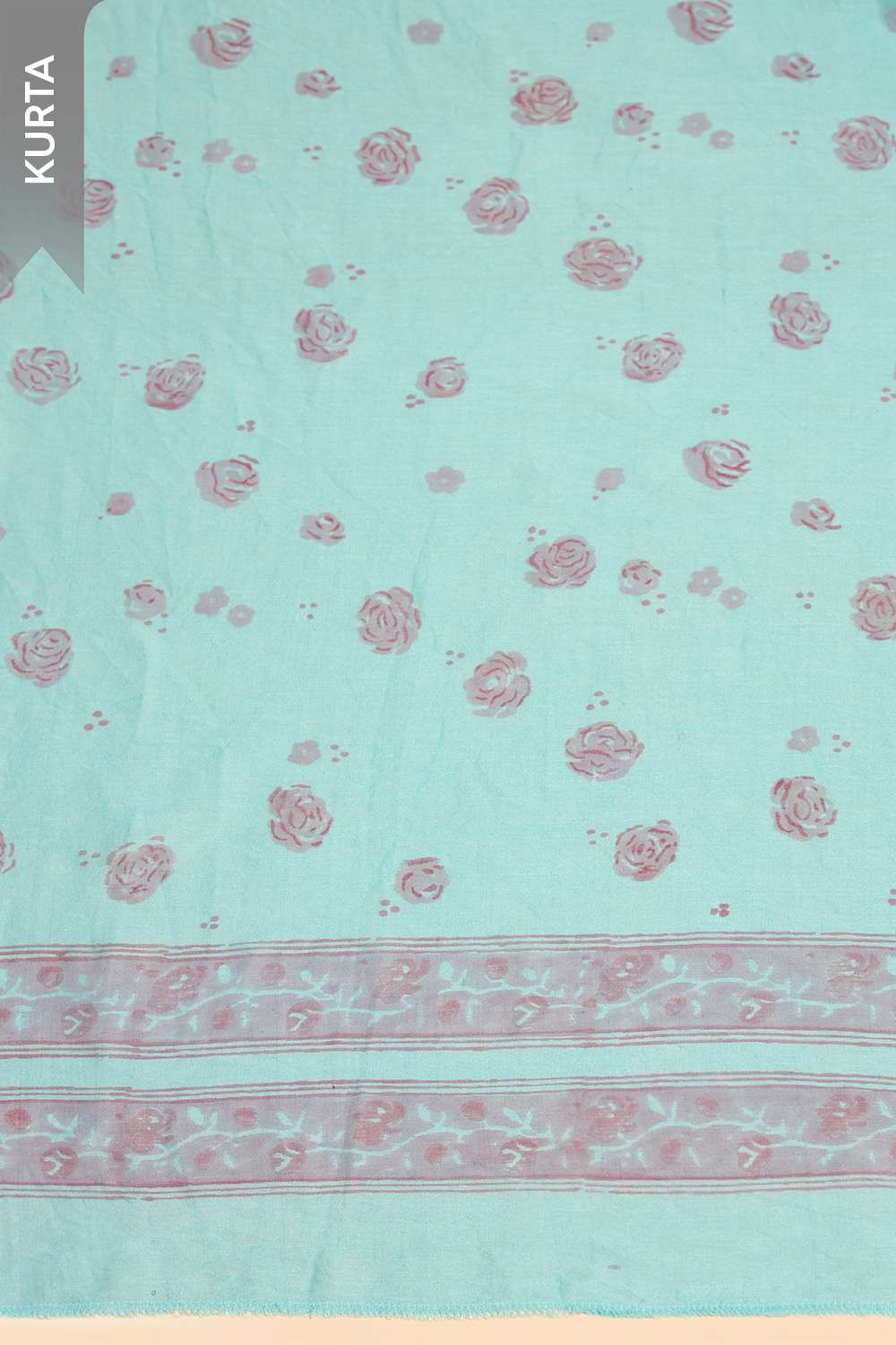 Light Blue Printed Sanganeri Pure Silk Cotton Unstitched Suit Set image number null