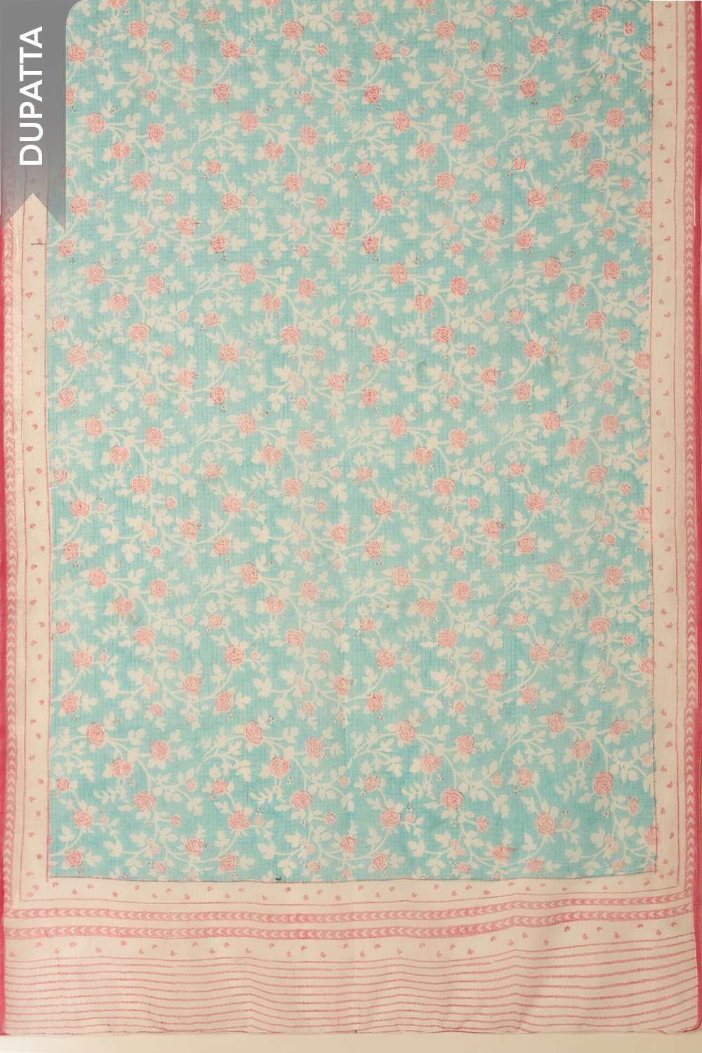 Light Blue Printed Sanganeri Pure Silk Cotton Unstitched Suit Set image number null