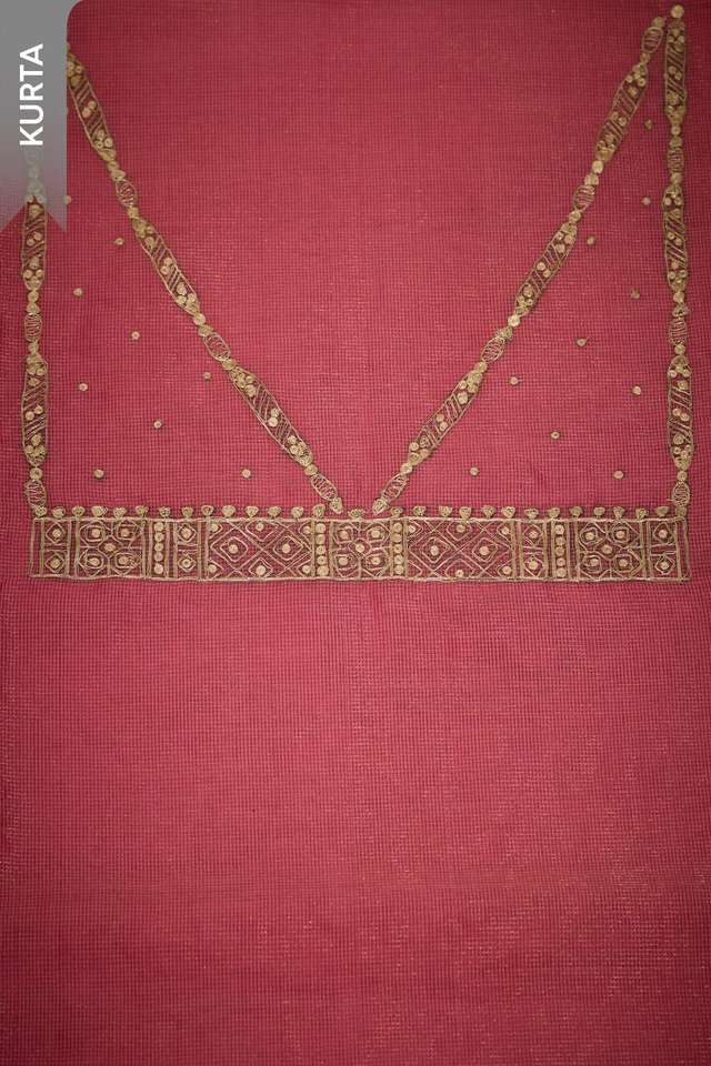 Pink Pure Tissue Cotton Embroidered Unstitched Suit Set thumbnail image number null