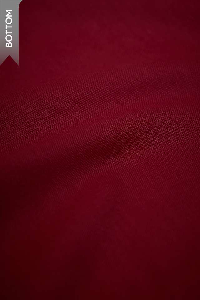 Red Screen Printed Pure Tussar Silk Unstitched Suit Set thumbnail image number null