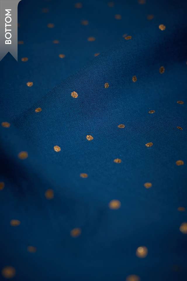 Dark Blue Embroidered Pure Silk Cotton Unstitched Suit Set thumbnail image number null