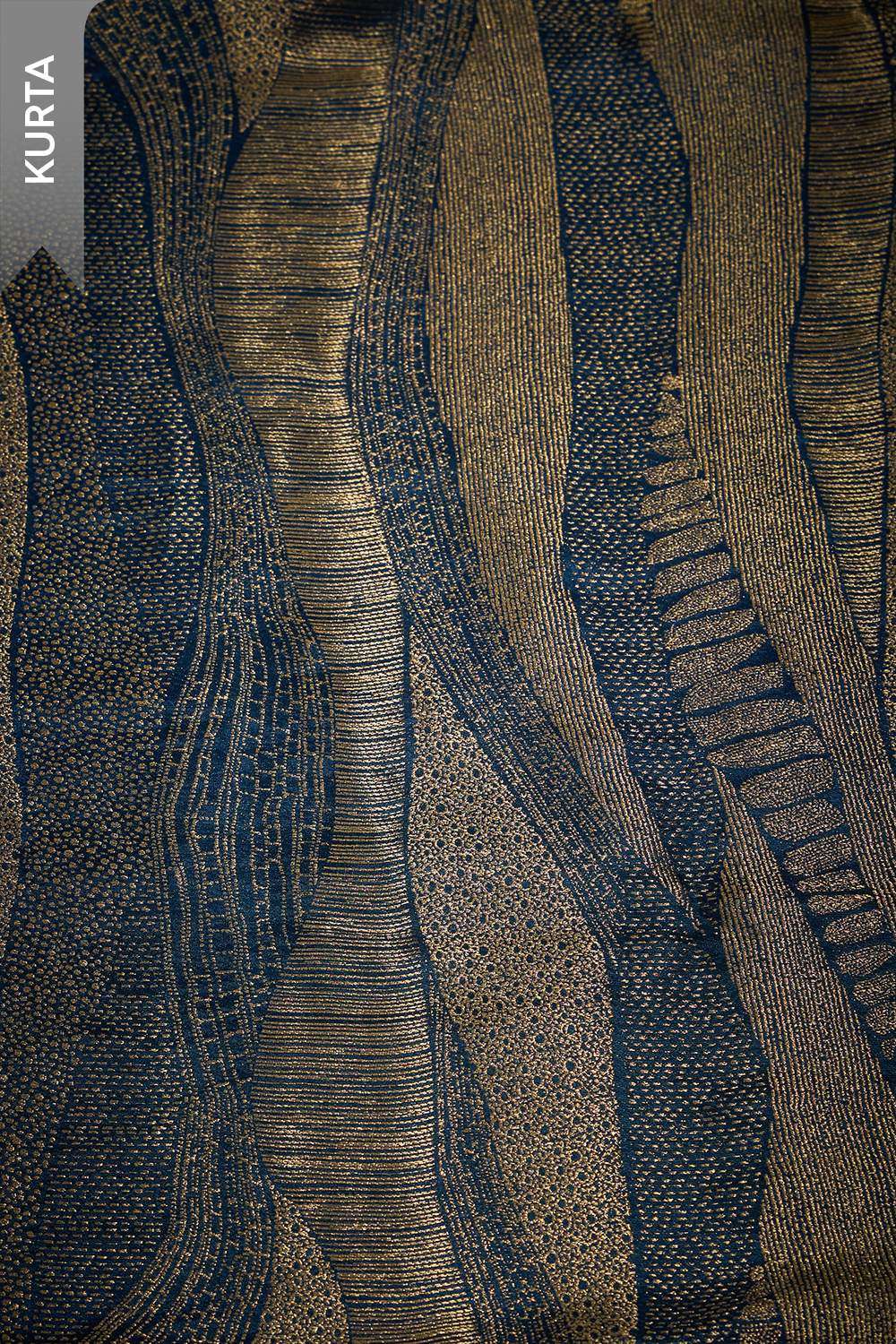 Dark Blue Brocade Viscose Unstitched Suit Set image number null