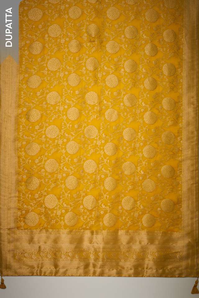 Yellow Woven Viscose Unstitched Suit Set thumbnail image number null