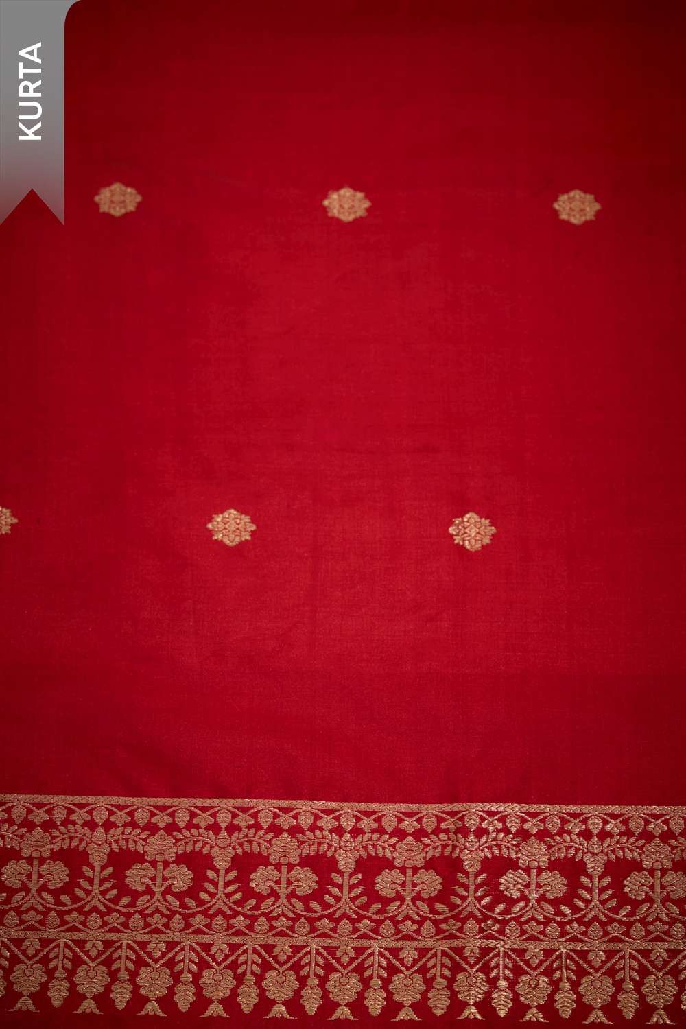 Red Woven Pure Silk Unstitched Suit Set image number null