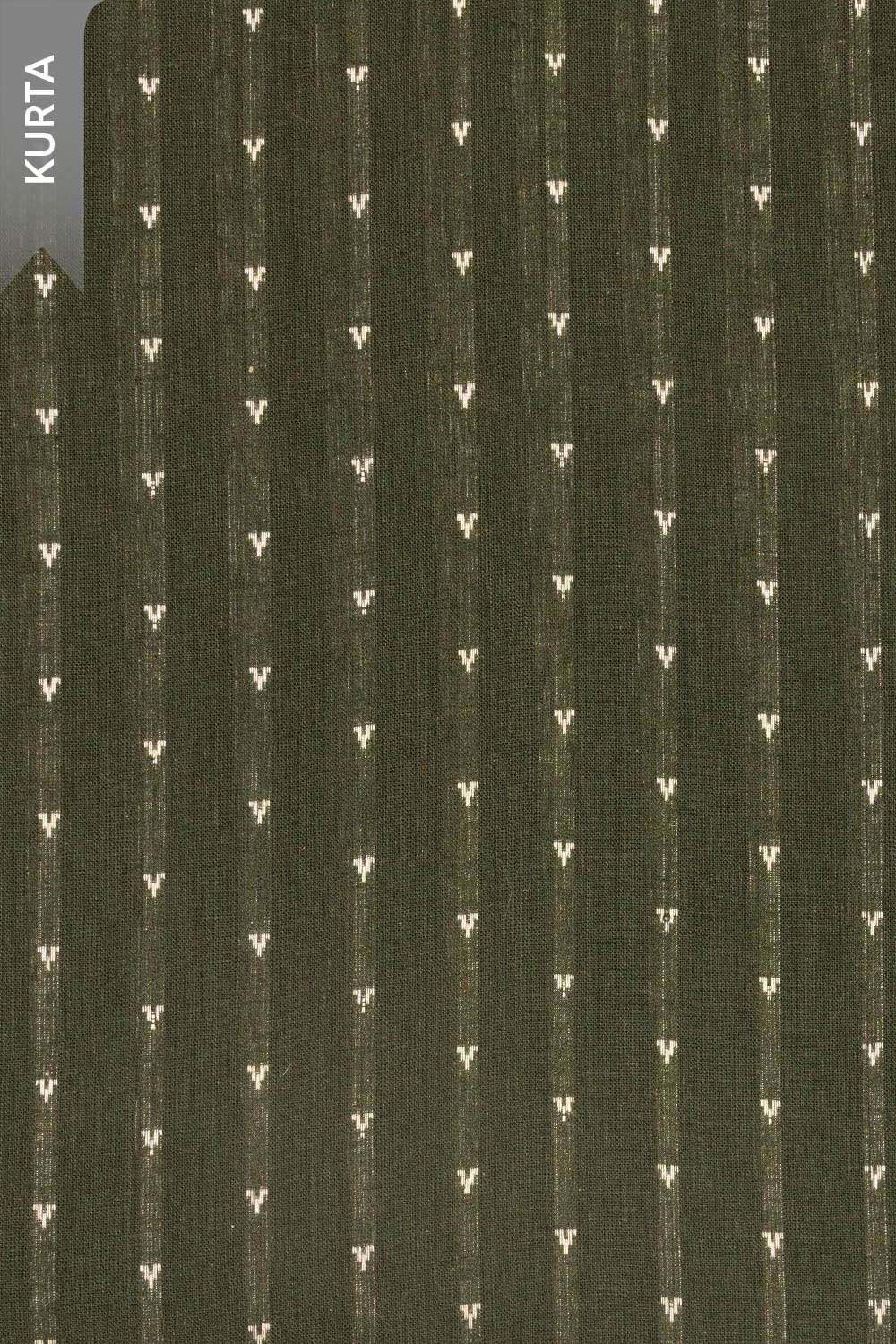 Dark Green Woven Pure Cotton Unstitched Suit Set image number null