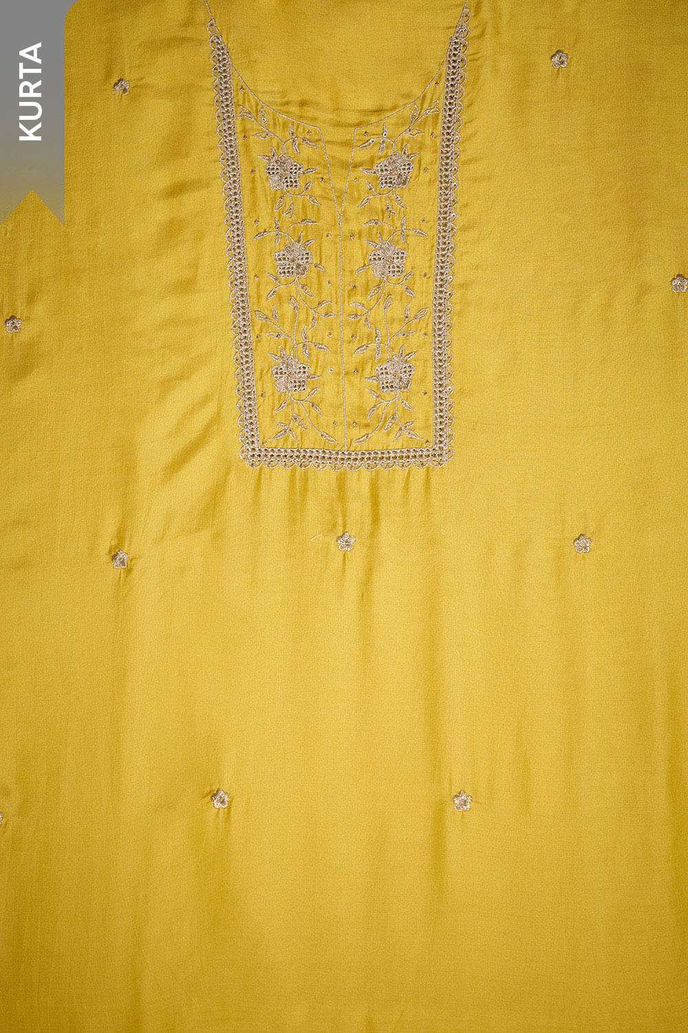 Yellow Pure Viscose Embroidered Unstitched Suit Set image number null
