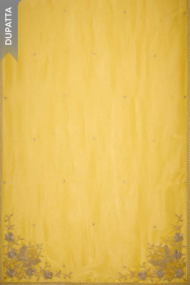 Yellow Pure Viscose Embroidered Unstitched Suit Set thumbnail image number null