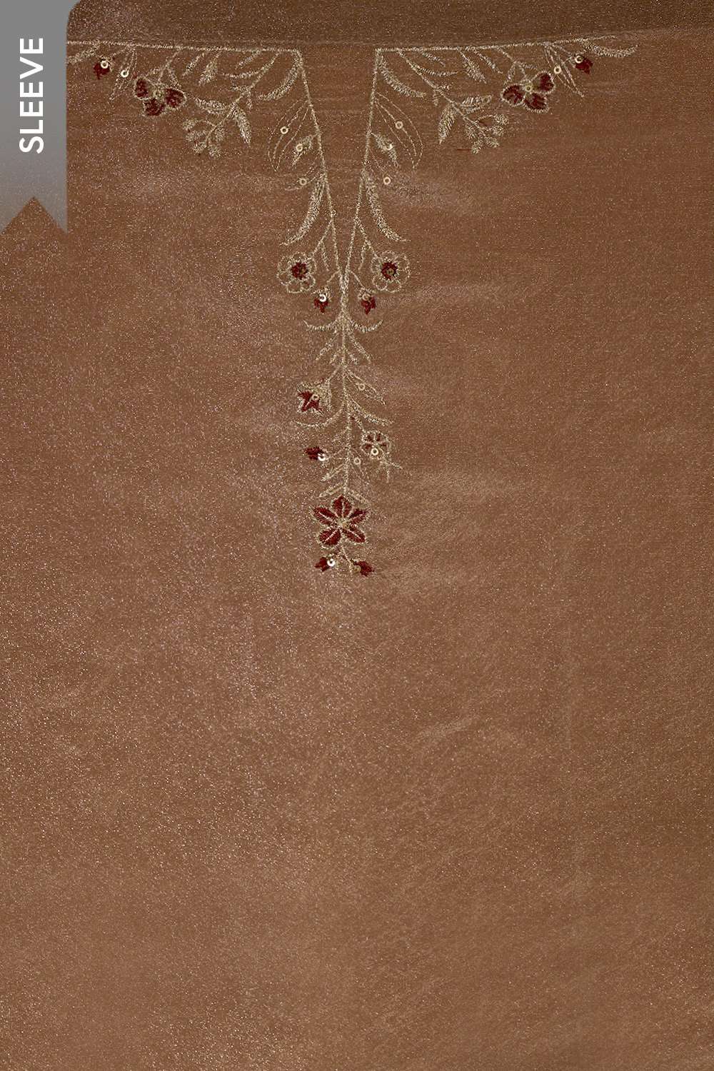 Brown Viscose Tissue Embroidered Unstitched Suit Set image number null