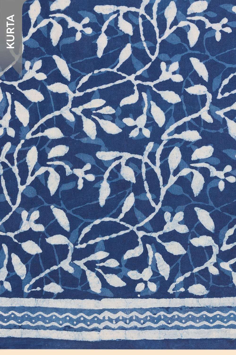 Dark Blue Pure Cotton Dabu Block Printed Unstitched Suit Set image number null