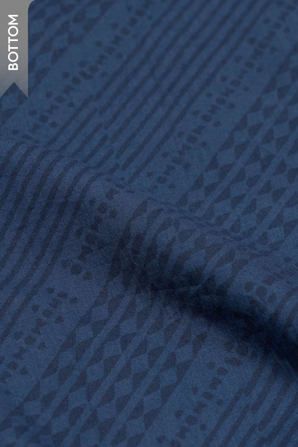 Dark Blue Pure Cotton Dabu Block Printed Unstitched Suit Set image number null