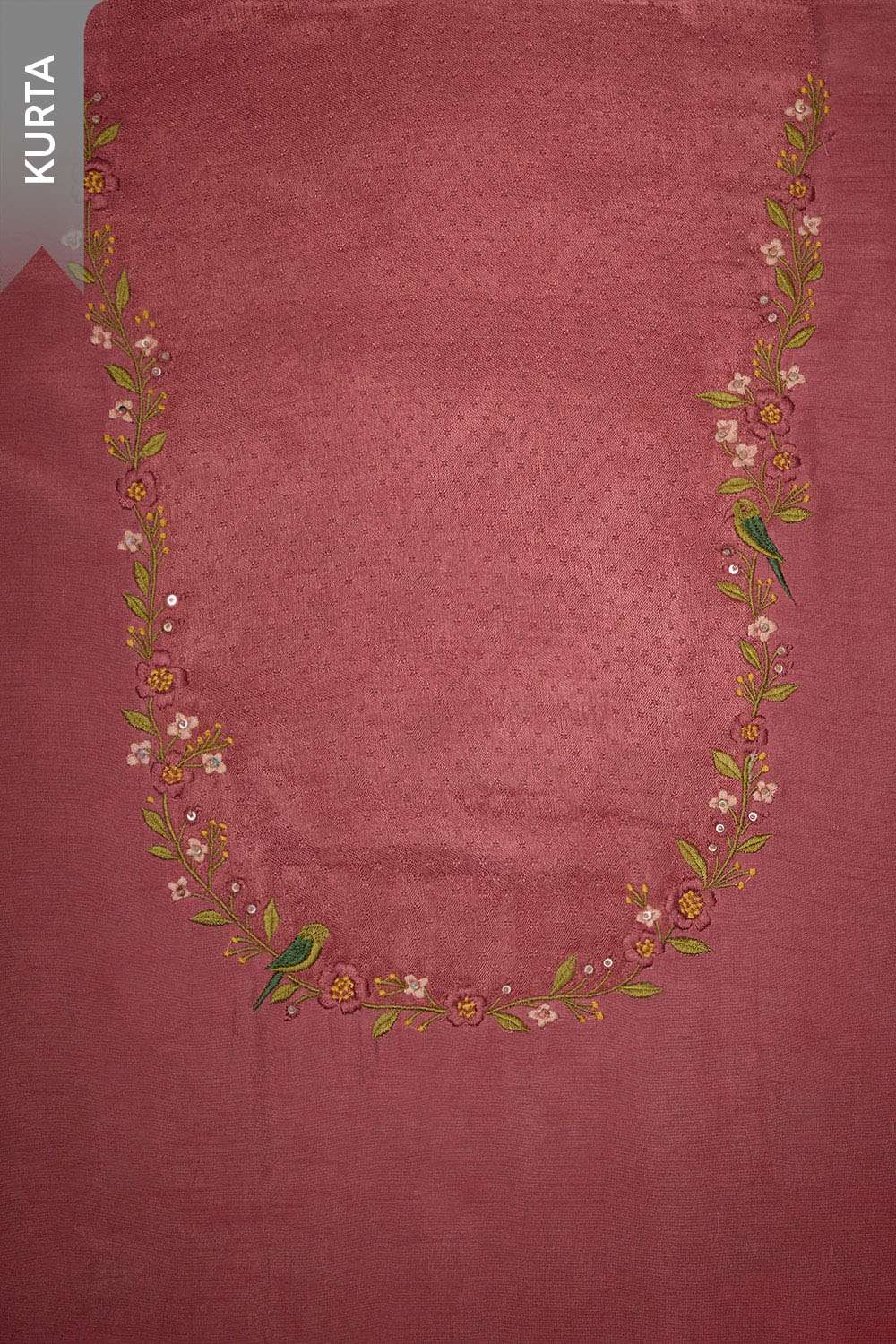 Pink Pure Viscose Embroidered Unstitched Suit Set image number null