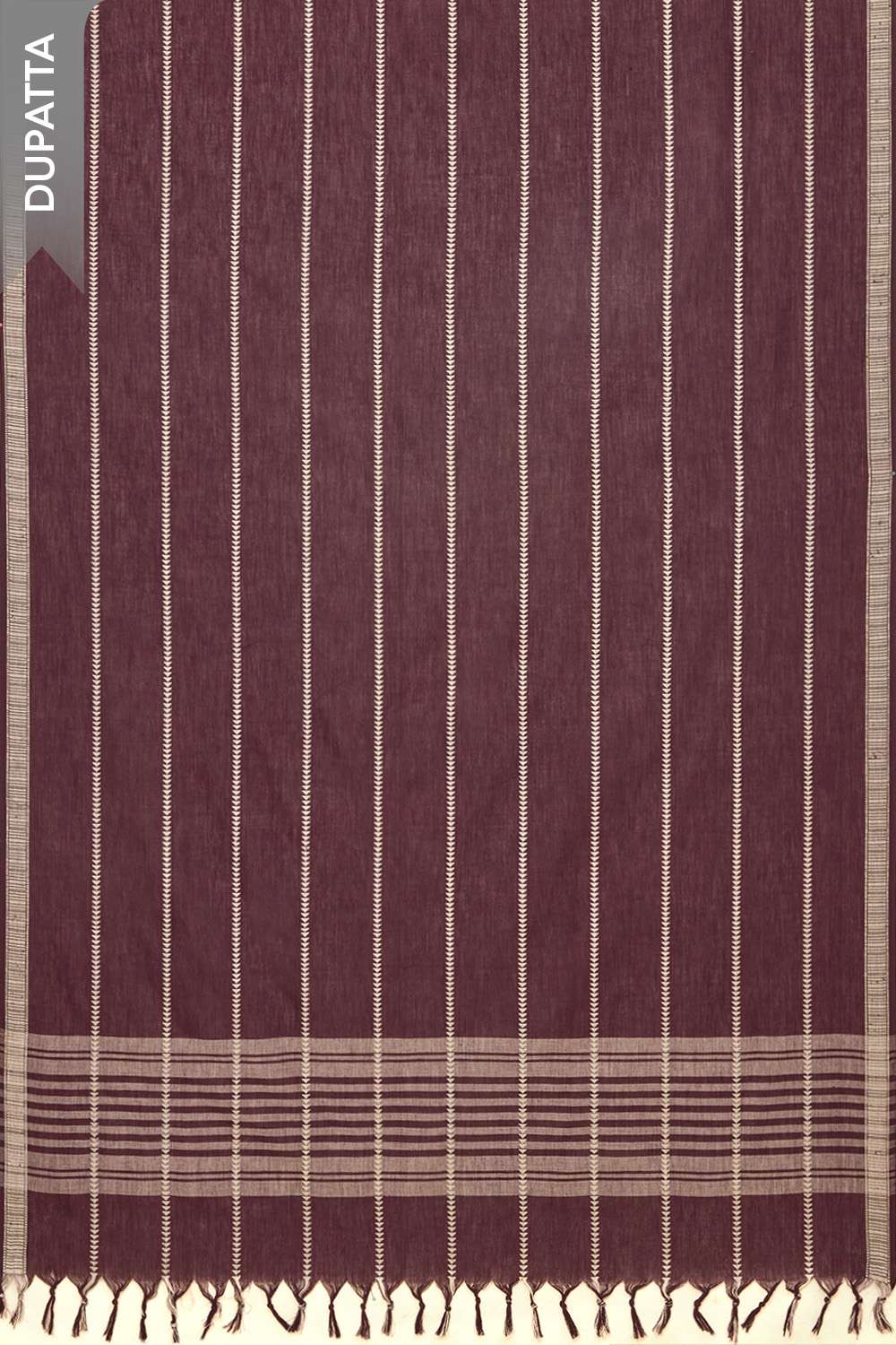 Purple Woven Pure Cotton Unstitched Suit Set image number null